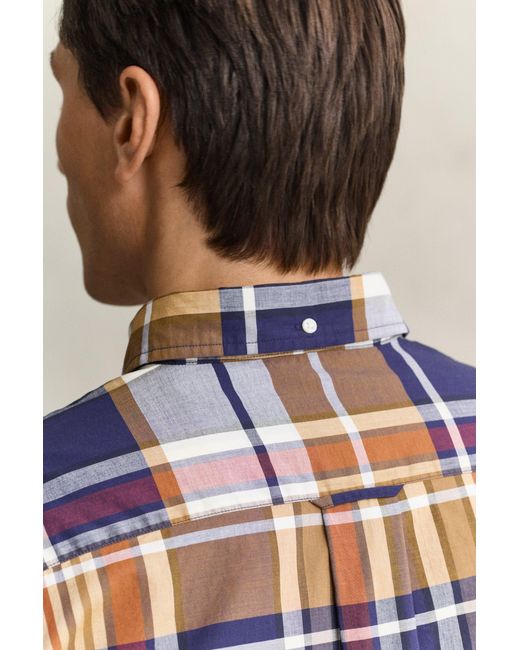 Gant Natural X Yale Checked Poplin Shirt for men