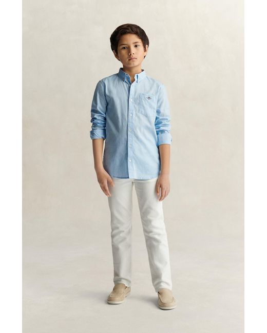 Gant Blue Teens Teen Boys Linen Blend Shirt for men