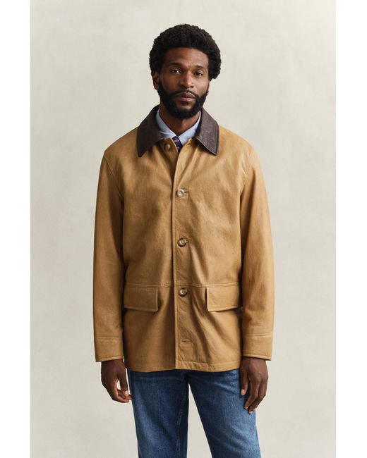 Gant Natural Leather Decker Jacket Warm for men