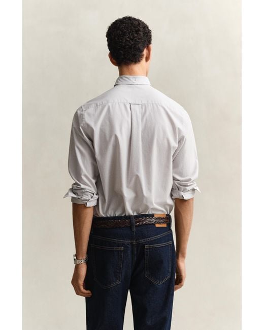 Gant Gray Banker Stripe Classic Poplin Shirt for men