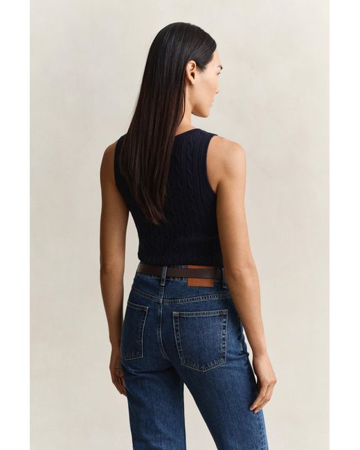Gant Blue Cable Knit Tank Top Evening