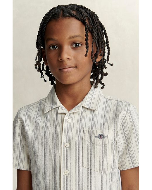 Gant Natural Teens Teen Boys Striped Linen Blend Shirt for men