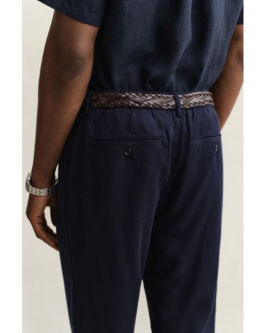 Gant Blue Lyocell Pants Evening for men
