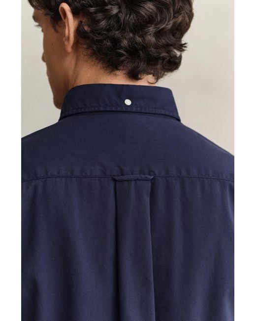 Gant Blue Regular Fit Garment-Dyed Twill Shirt for men