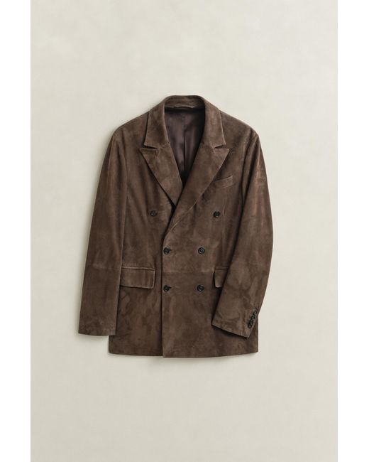 Gant Brown Suede Blazer Rich for men