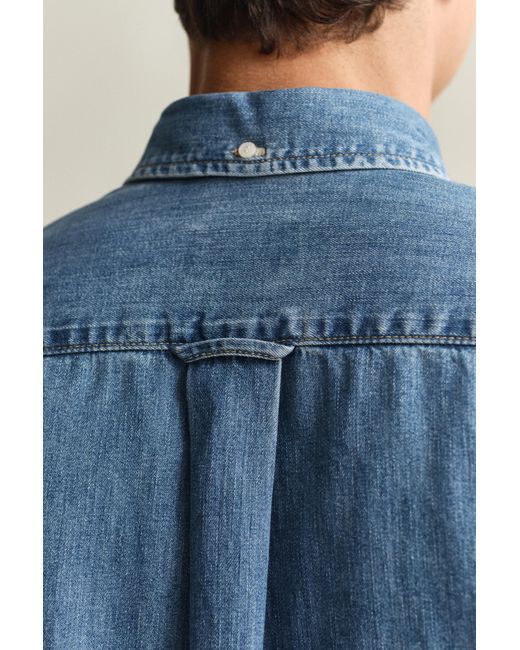Gant Blue Regular Fit Denim Shirt for men