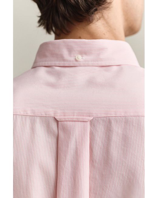 Gant Pink Banker Stripe Classic Poplin Shirt for men