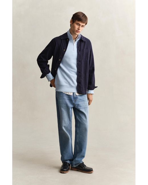 Gant Blue Shield Half-Zip Sweatshirt for men