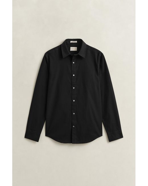 Gant Black Regular Fit Pinpoint Oxford Shirt for men