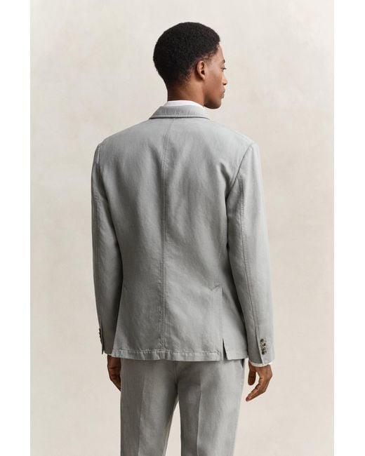 Gant Gray Lyocell Linen Suit Jacket for men