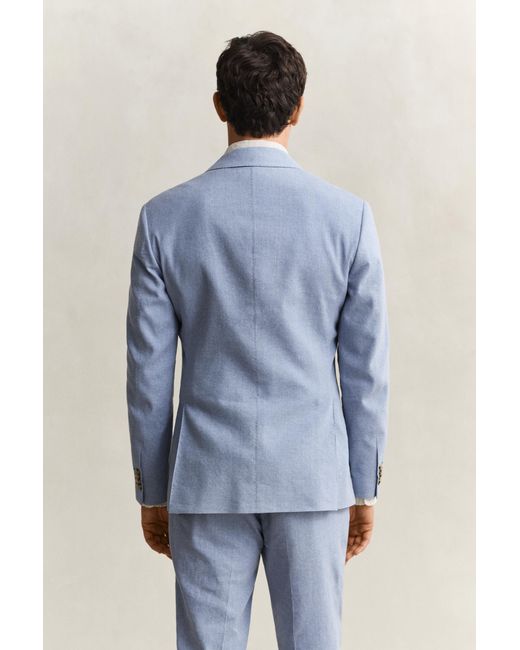 Gant Blue Linen Blend Suit Jacket for men
