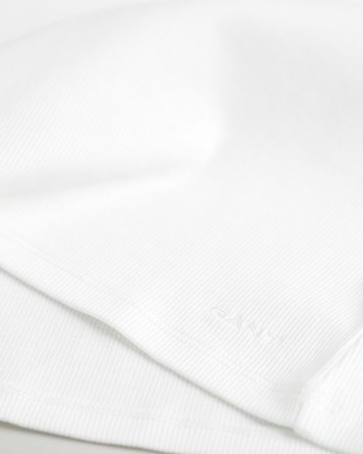 Gant White Ribbed Tank Top