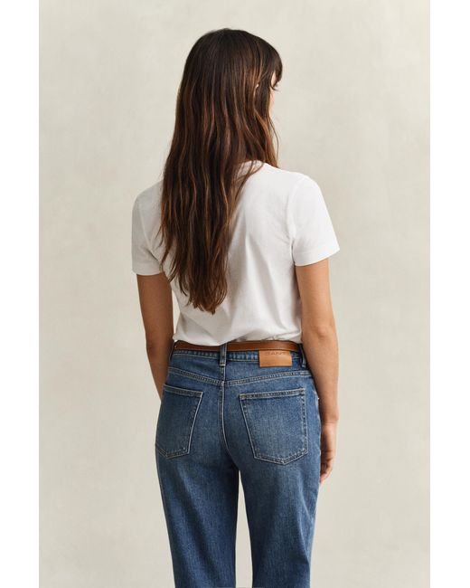 Gant White Shield V-Neck T-Shirt