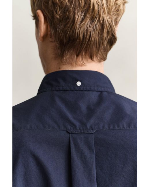 Gant Blue Classic Regular Poplin Shirt Evening for men