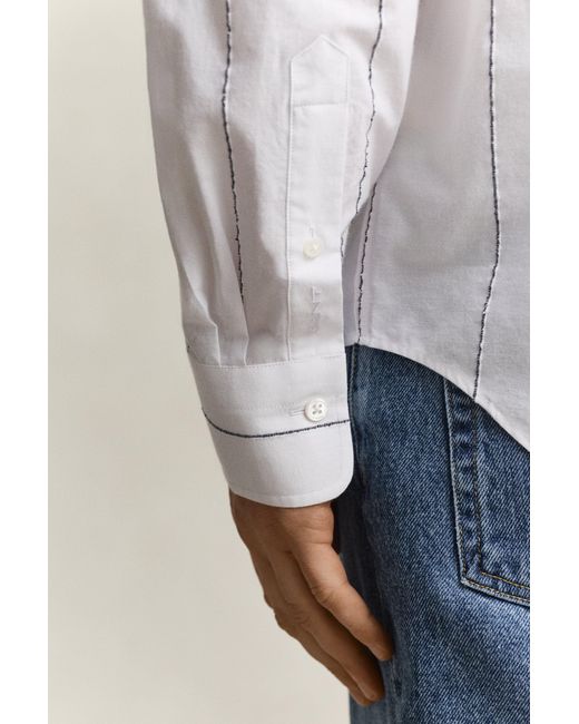 Gant White Chenille Textured Shirt for men