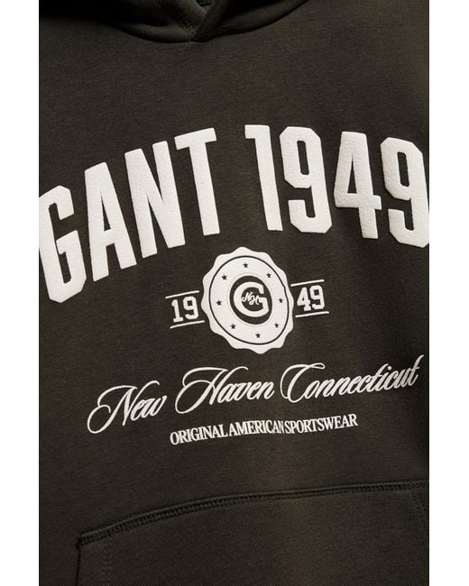 Gant Black Teens Teen Boys Collegiate Hoodie Dark Moss for men
