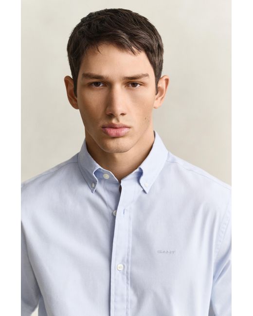 Gant Blue Regular Fit Pinpoint Oxford Shirt for men