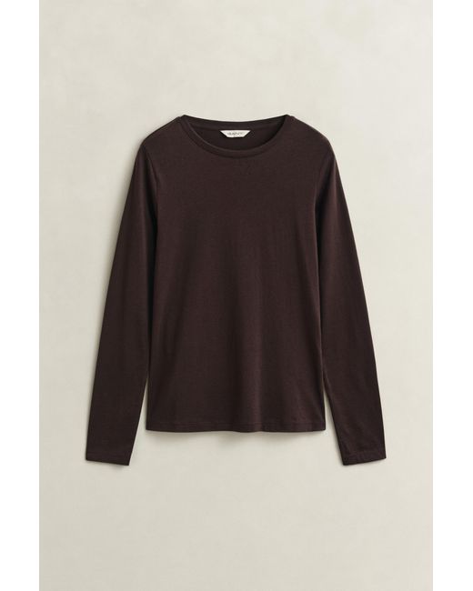 Gant Brown Light Cotton Long Sleeve T-Shirt Deep