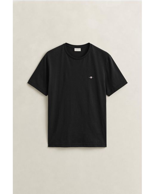 Gant Black Regular Fit Shield T-Shirt for men