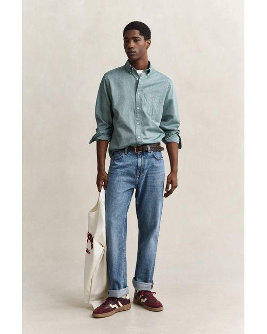 Gant Blue Classic Regular Poplin Shirt for men