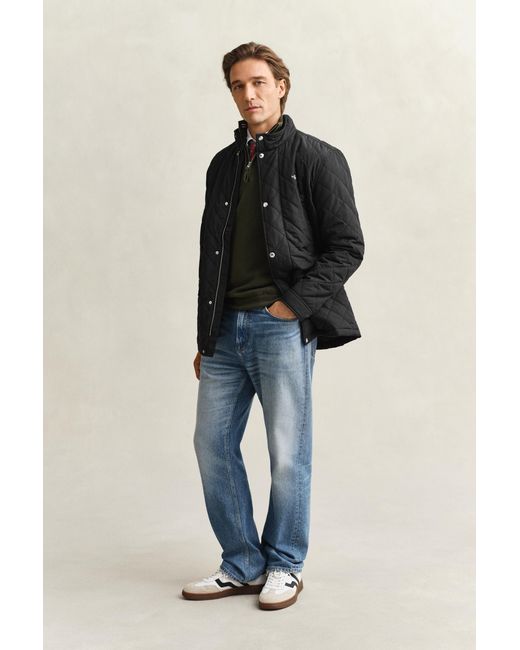 Gant Black Quilted Windcheater Mid-Length Jacket for men