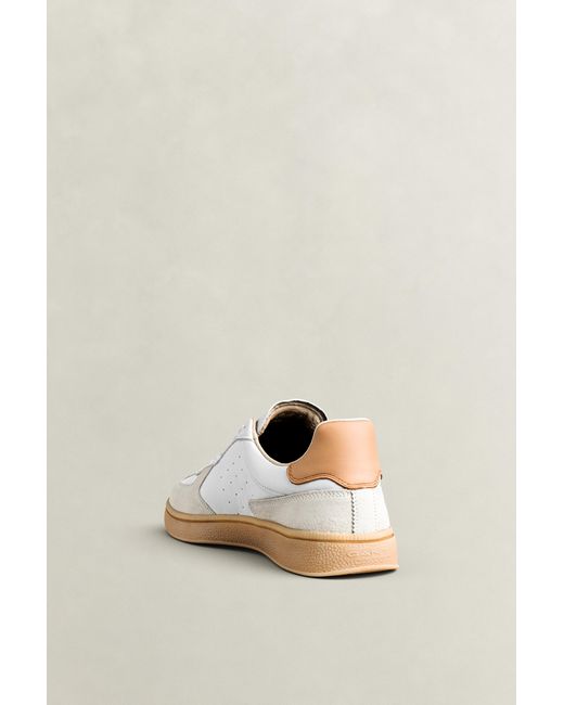 Gant White Cuzmo Leather Suede Sneakers for men