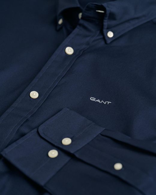 Gant Blue Oxford Reguar Fit Ong Eeve Hirt Bue An for men