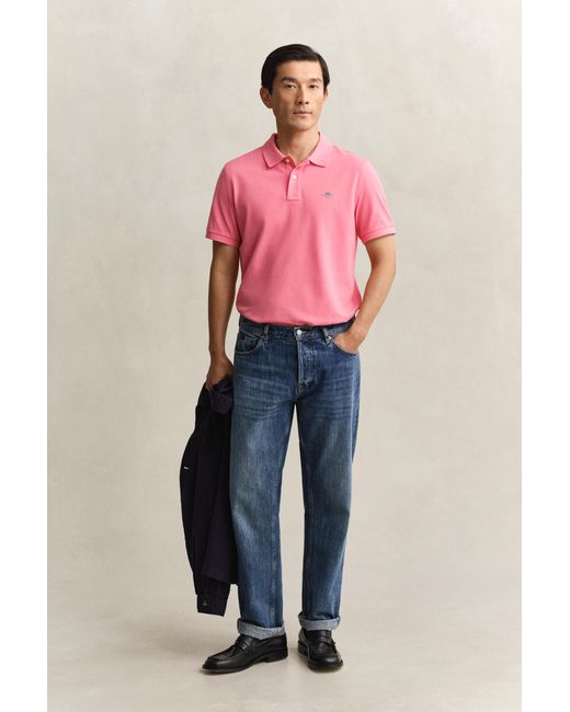 Gant Red Regular Fit Polo Shirt for men