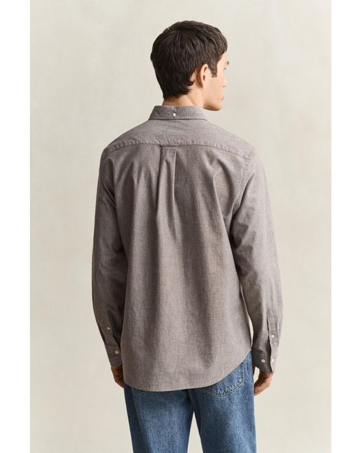 Gant Gray Mélange Archive Poplin Shirt Melange for men