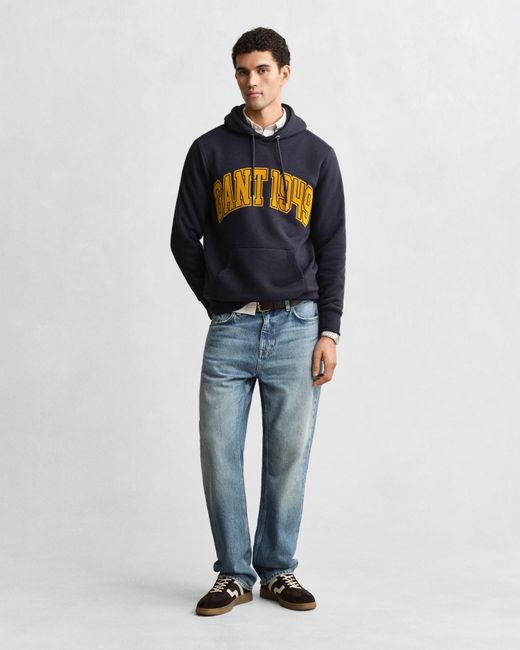 Gant Blue Graphic Hoodie Evening for men