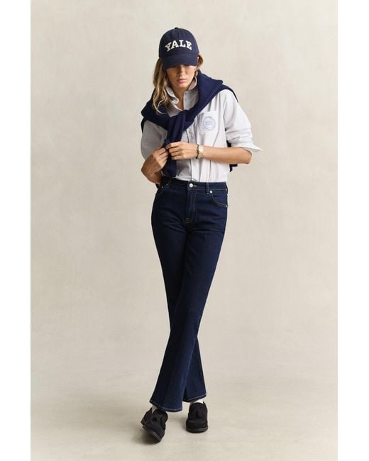 Gant Blue X Yale Striped Oxford Shirt