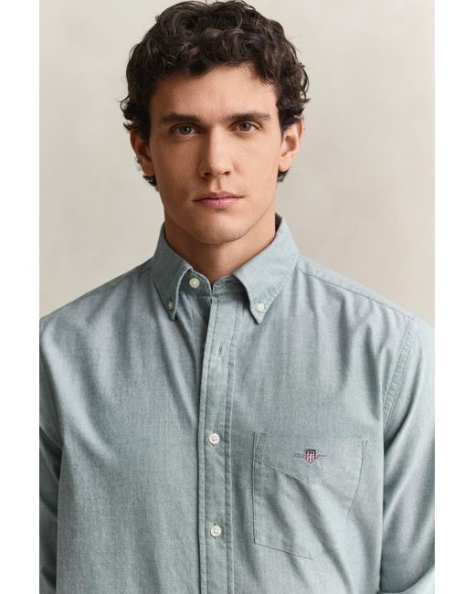 Gant Gray Classic Regular Oxford Shirt for men