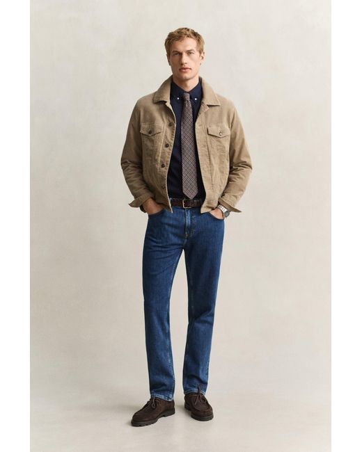 Gant Blue Classic Regular Poplin Shirt Evening for men