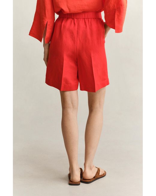 Gant Red Linen Blend Shorts