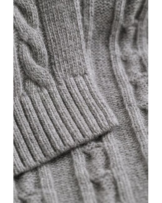 Gant Brown Lambswool Cable Knit Scarf Melange for men