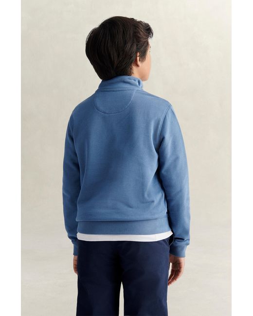 Gant Blue Teens Teen Boys Shield Half-Zip Sweatshirt Salty Sea for men