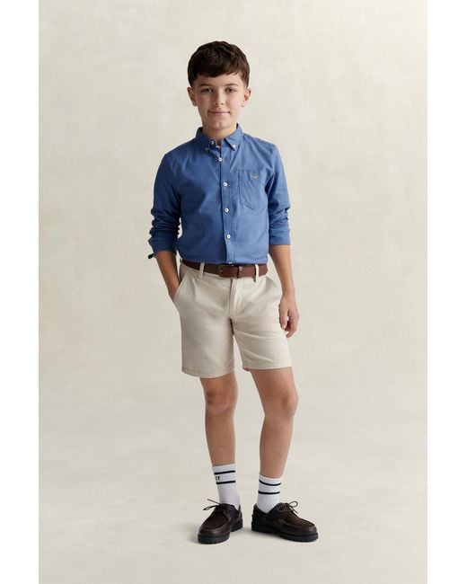 Gant Blue Teens Teen Boys Linen Blend Shirt Salty Sea for men