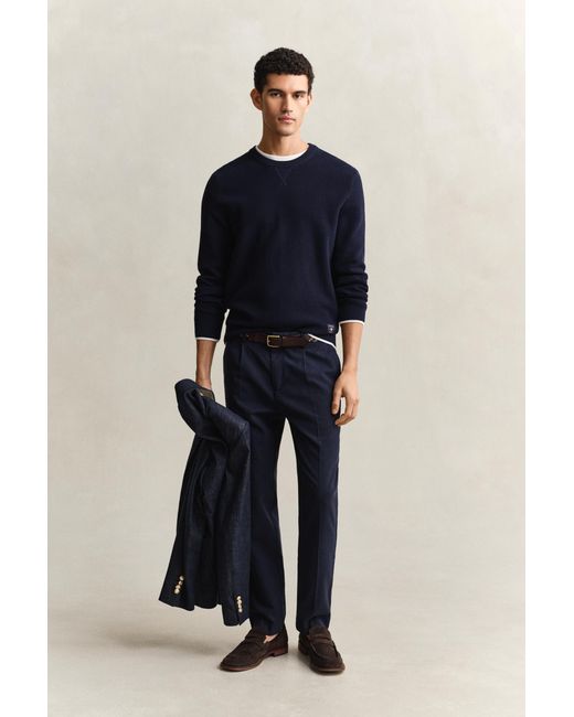 Gant Blue Lyocell Blend Pants Evening for men