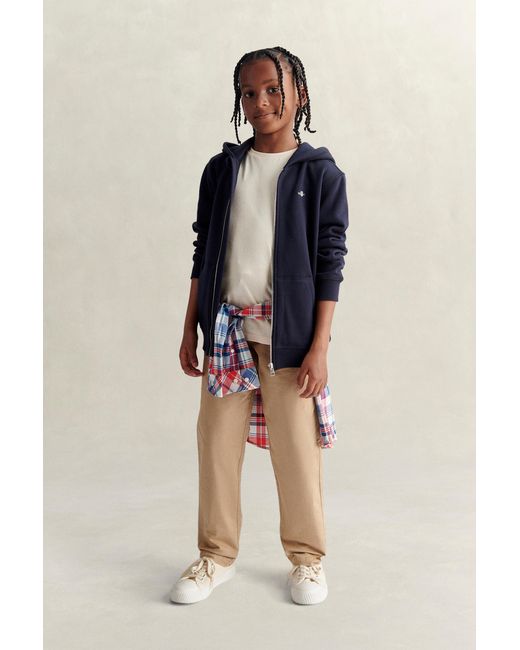 Gant Blue Teens Shield Zip Hoodie Evening