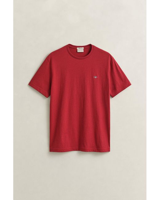 Gant Red Regular Fit Shield T-Shirt for men