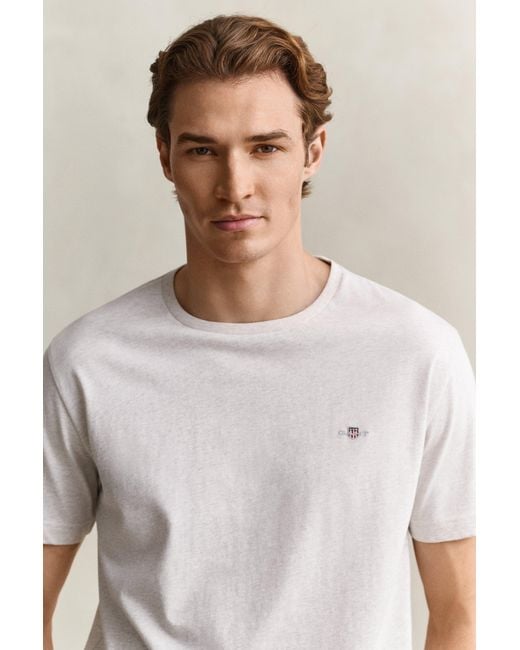 Gant Gray Regular Fit Shield T-Shirt for men