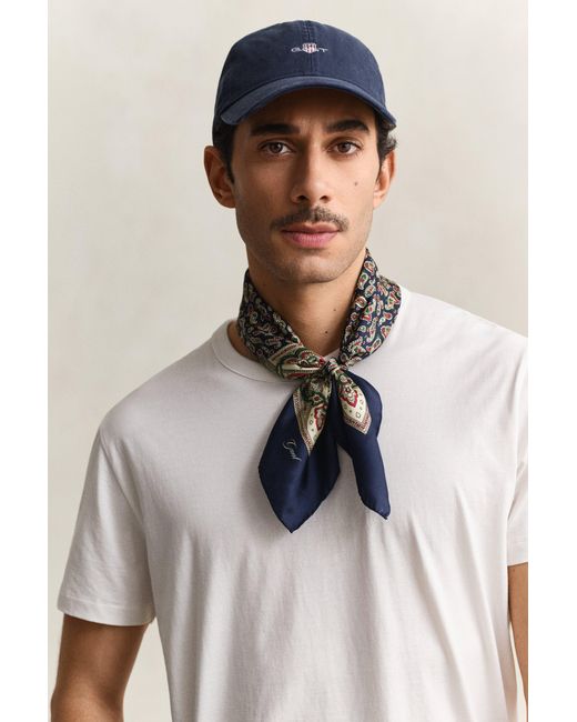 Gant Blue Paisley Scarf Marine for men