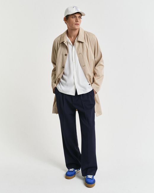 Gant White Relaxed Fit Short Sleeve Viscose Shirt for men