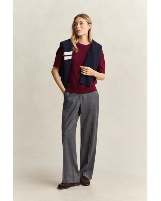 Gant Red Flannel Pants Charcoal Melange
