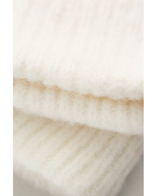 Gant White Alpaca Wool Blend Beanie Cream