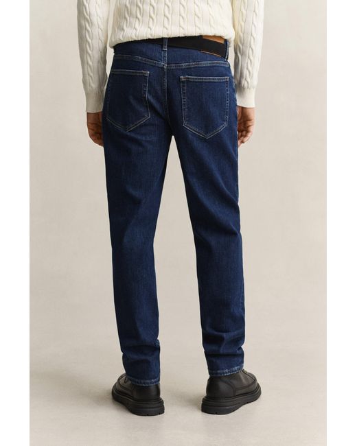 Gant Blue Regular Fit Clean Wash Jeans Mid for men