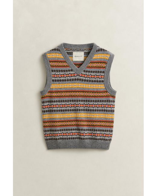 Gant Blue Fair Isle Vest for men