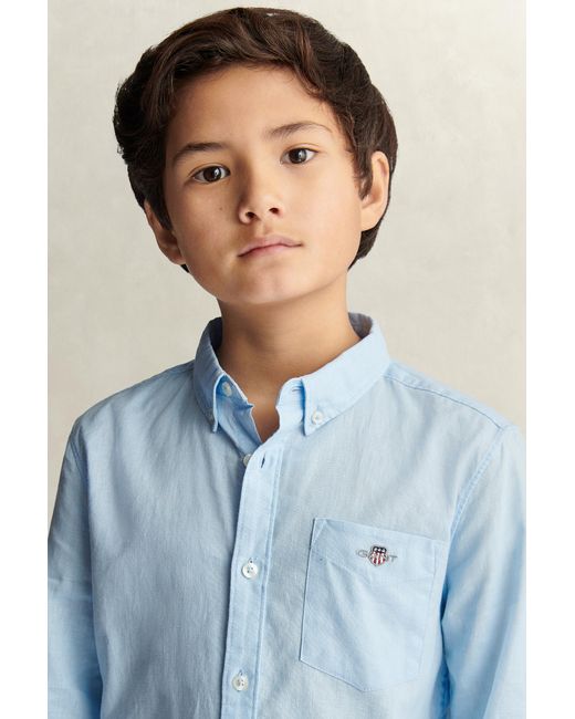 Gant Blue Teens Teen Boys Linen Blend Shirt for men