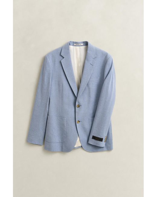 Gant Blue Linen Blend Suit Jacket for men