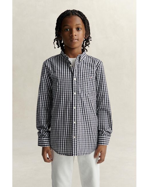 Gant Gray Teens Teen Boys Gingham Poplin Shirt Evening for men